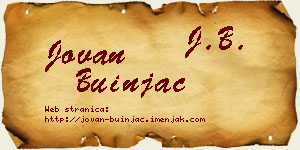 Jovan Buinjac vizit kartica